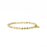 Louise Crystal Stretch Bracelet Mint + Gold