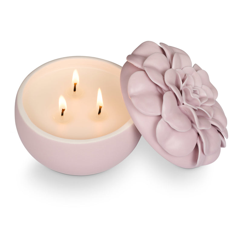 Ceramic Flower Candle Coconut Milk Mango