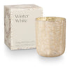 Winter White Small Boxed Crackle Glass Candle