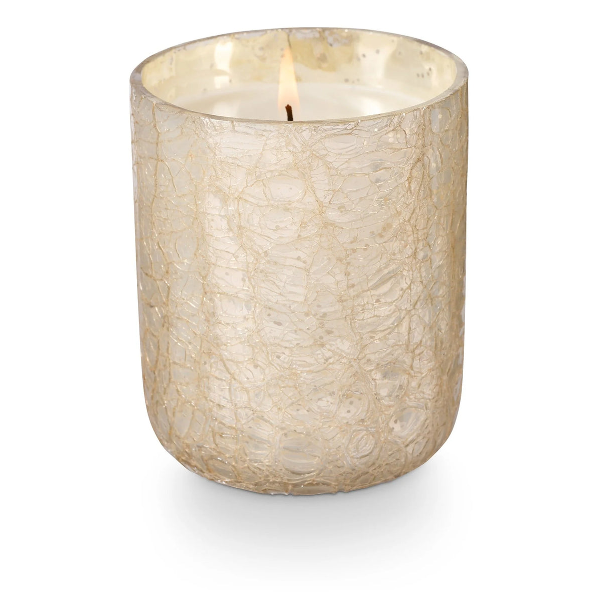 Winter White Small Boxed Crackle Glass Candle