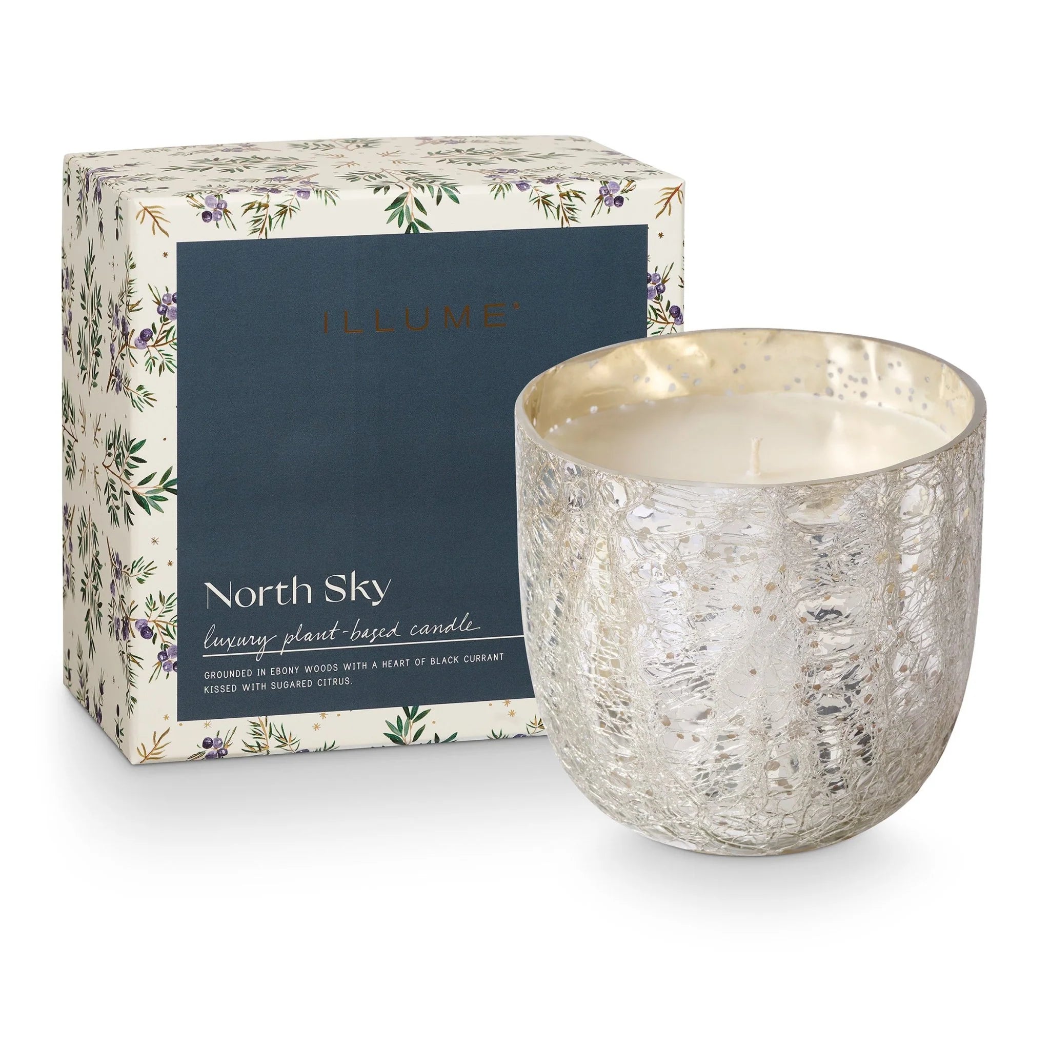 North Sky Boxed Crackle Glass Candle