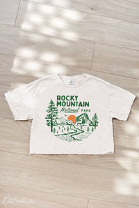 Rocky Mountain National Park Cropped Mineral Graphic Top