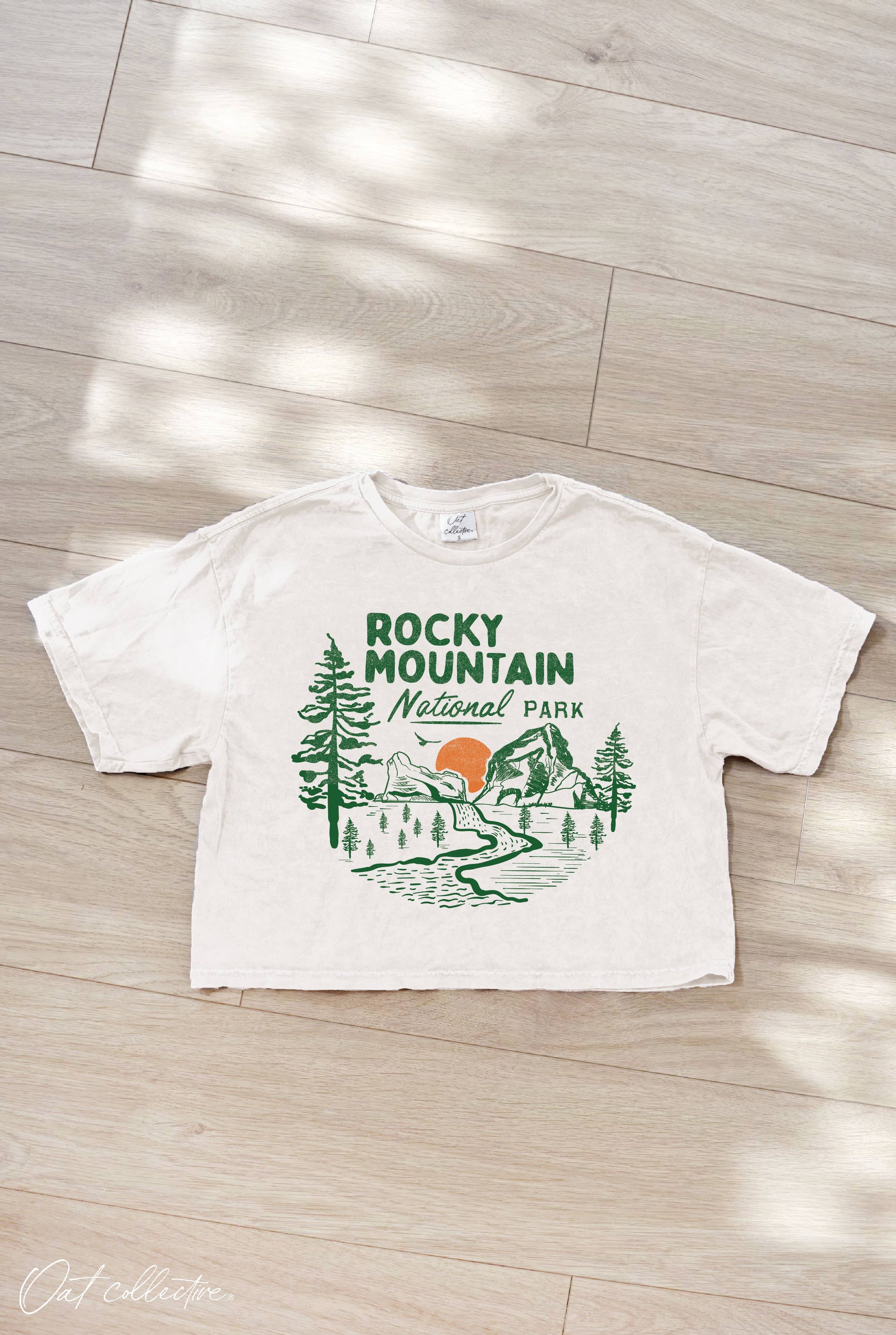 Rocky Mountain National Park Cropped Mineral Graphic Top