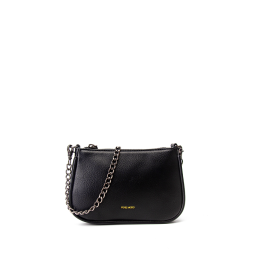 Francine - Recycled Vegan Chain Crossbody Bag - Black
