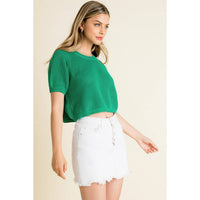 Knit Short Sleeve Sweater Top