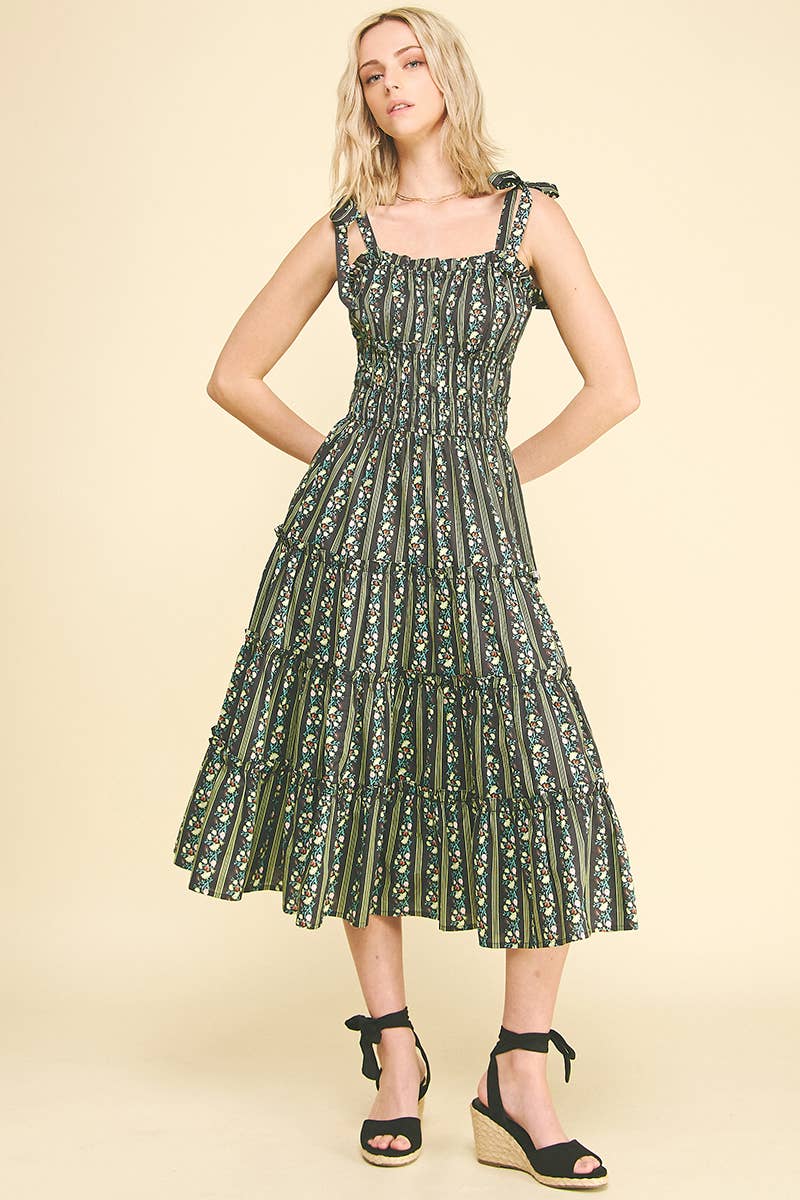 Floral Tiered Midi Dress