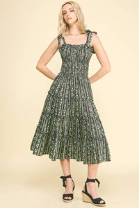 Floral Tiered Midi Dress