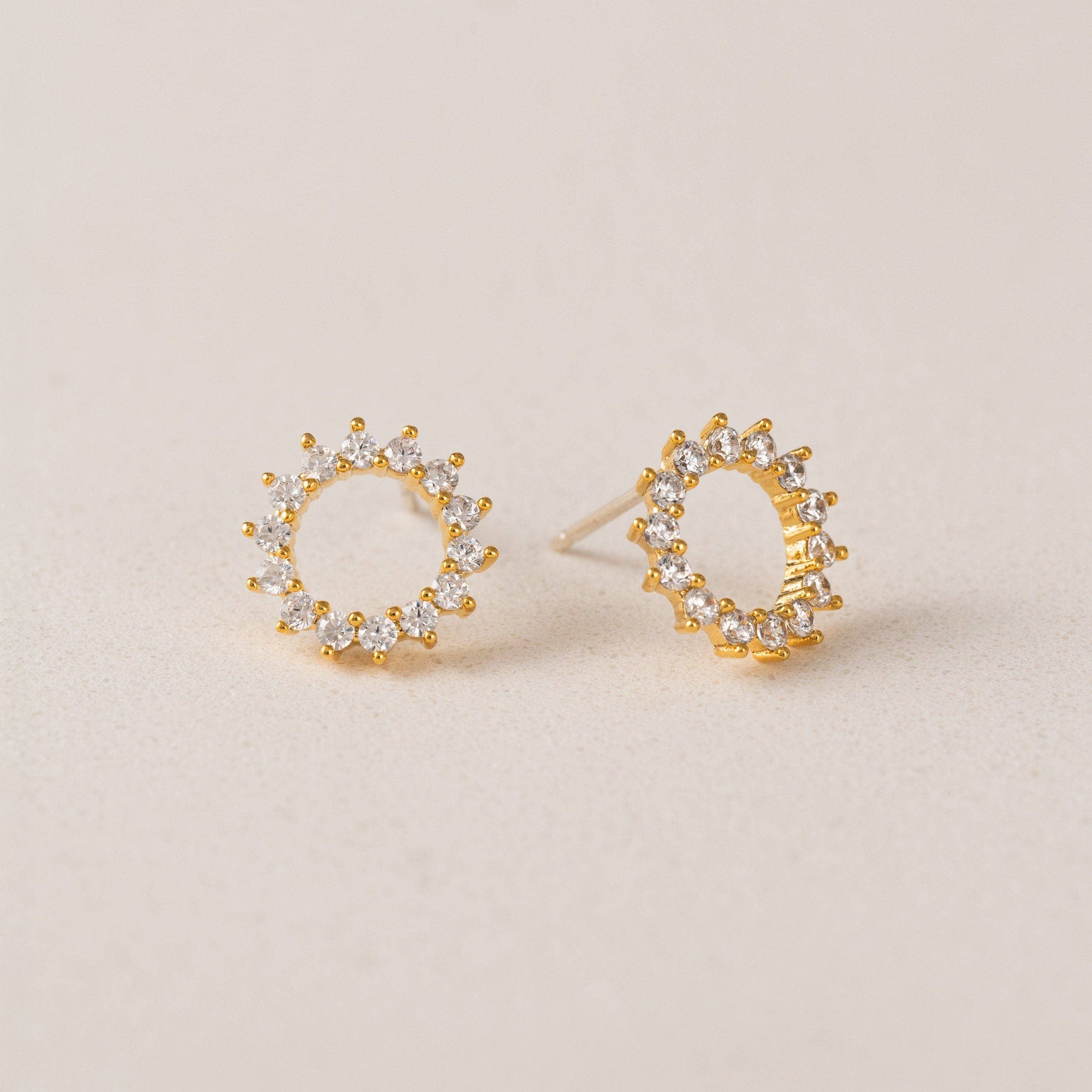 Halo Stud Earrings | Sunburst Studs | Crystal Stud Earrings
