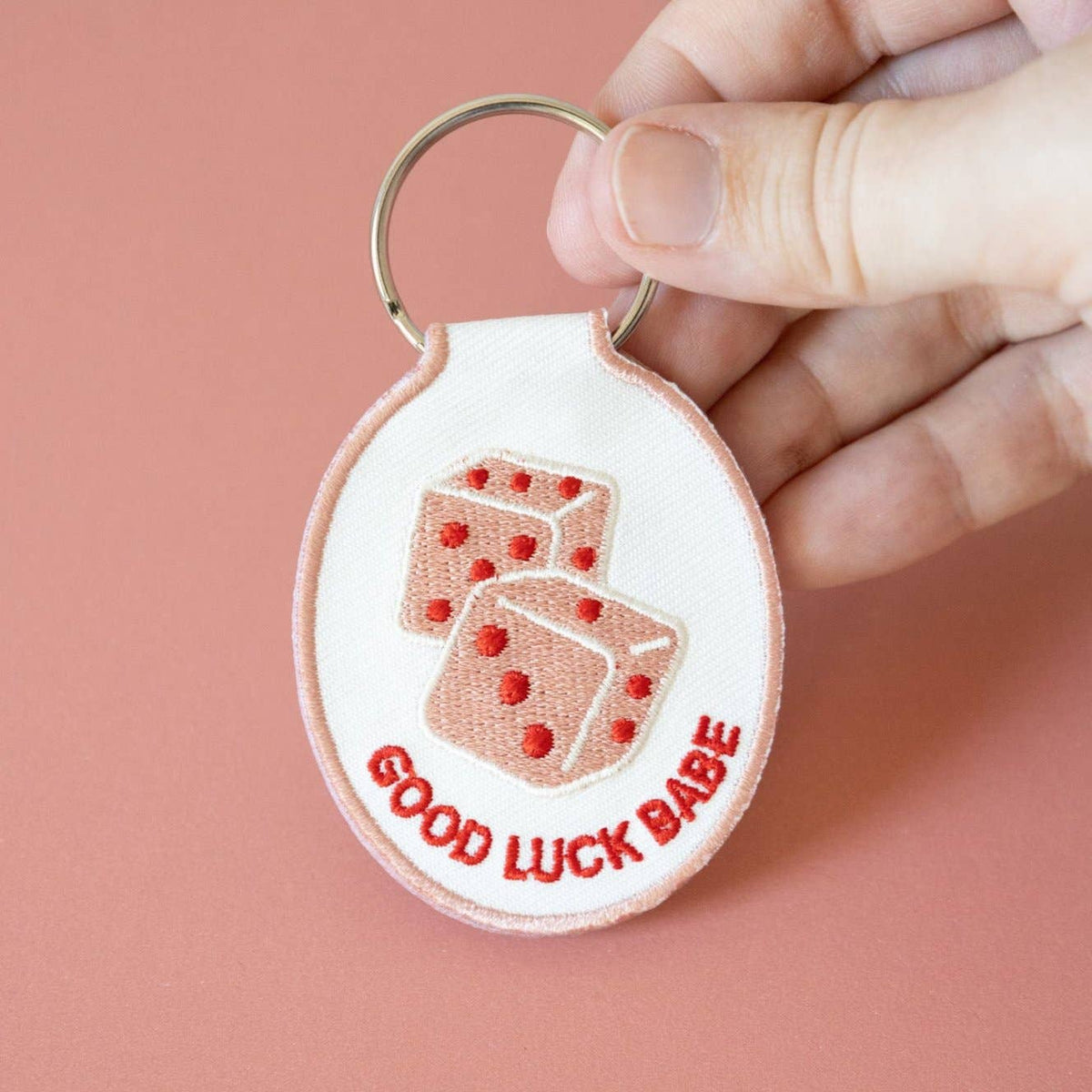 Dice (Good Luck Babe) Embroidered Keychain