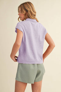 Cap Sleve Collared Sweater Vest