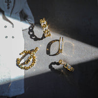 Pave geo open bar adjustable ring