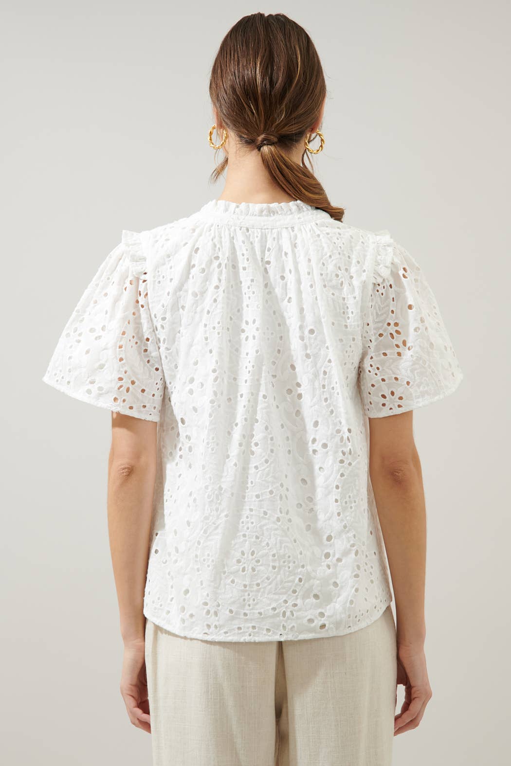 Rain or Shine Eyelet Top