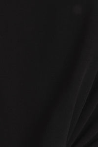 SOLID WOVEN TEE WITH FRONT KNOT DETAIL