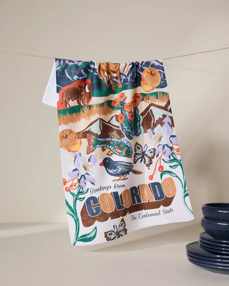 Greetings From Colorado Tea Towel