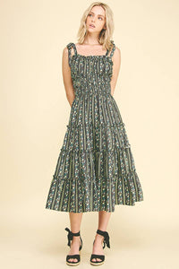 Floral Tiered Midi Dress