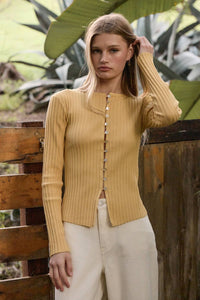 Slim Fit Knit Button Top - RTK1029