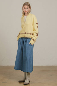 Cozy Pattern Zip Sweater Jacket