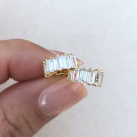 Bling Baguette Huggie Hoops