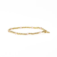 Ashley Small Brass + Crystal Stretch Bracelet Blush + Gold