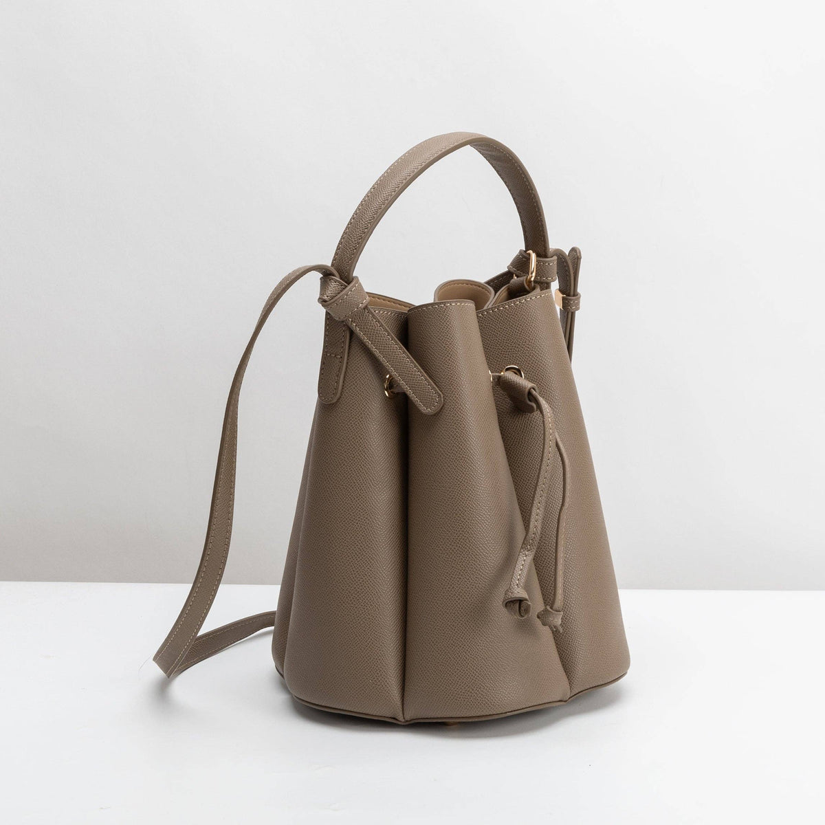 Laguna Taupe Vegan Leather Top Handle Bag