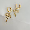 Bow Ribbon Huggie Hoops Gold Filled Earrings