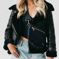 Faux Suede Westlyn Woven Bum Bag