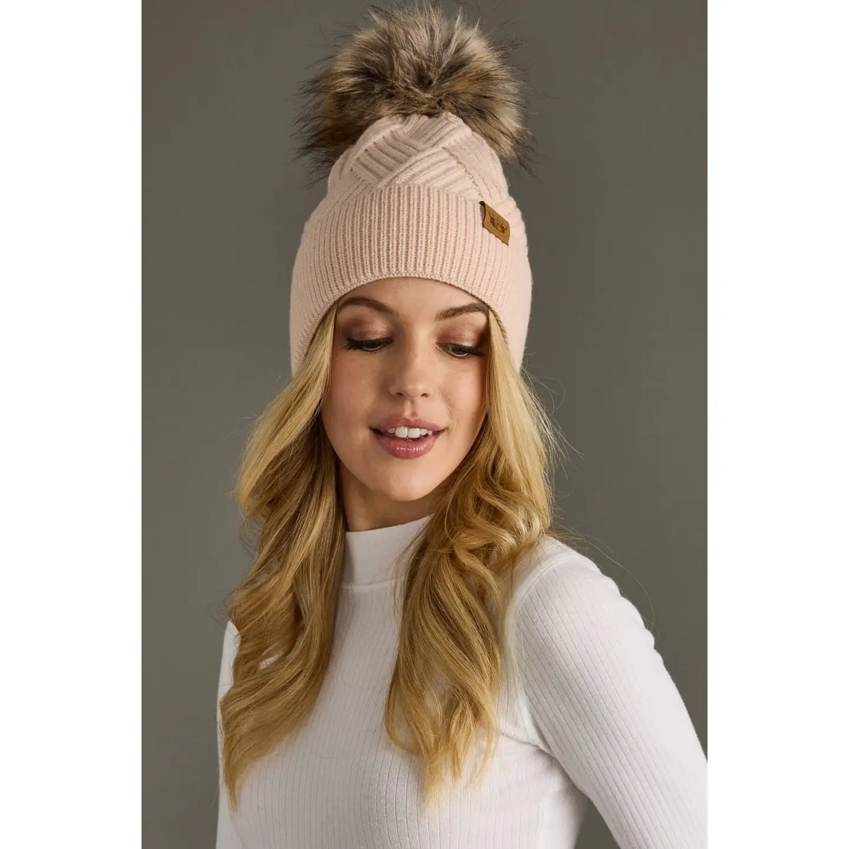 The Blush Knit Pom Hat