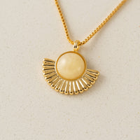 Moonpetal Pendant Necklace | Homaica Stone | Gold-Plated