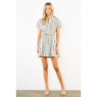 Short Sleeve Black & White Dress