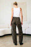 Leopard print barrel pants