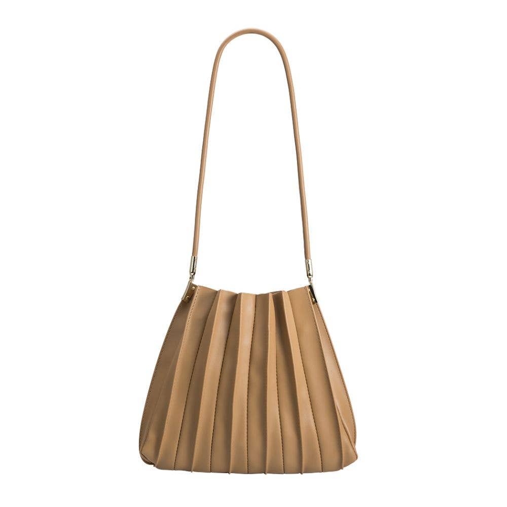 Carrie Pleated Vegan Shoulder Bag