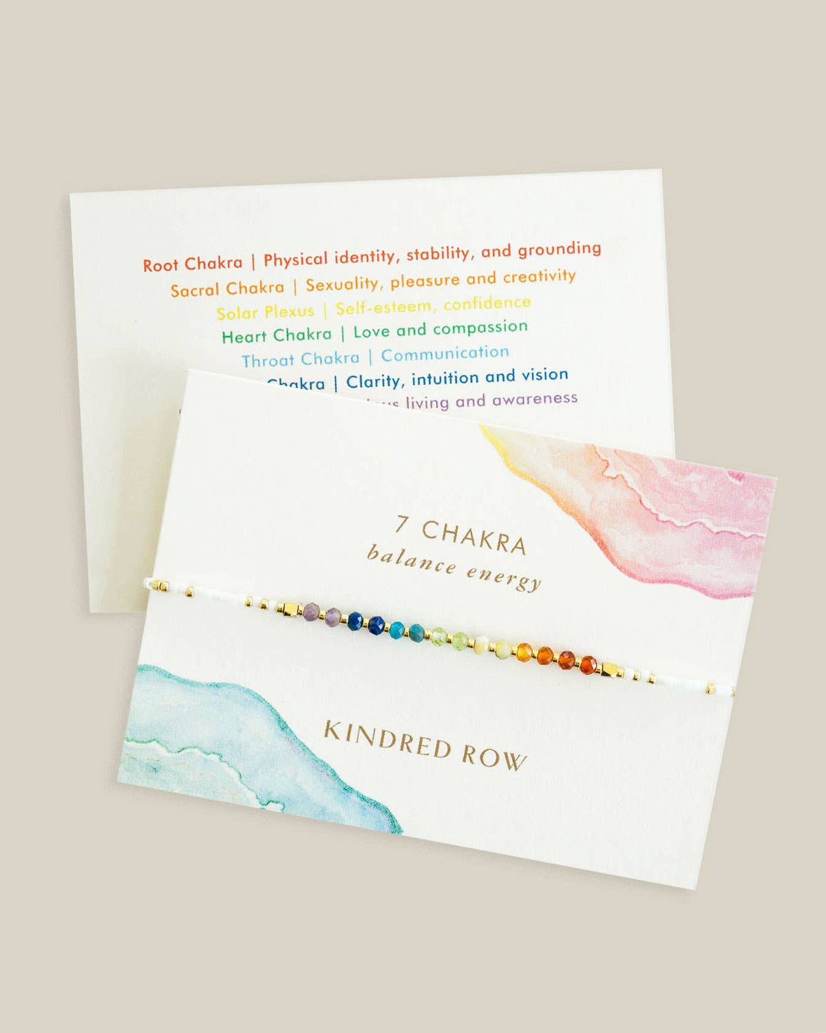 Chakra Rainbow Healing Gemstone Stacking Bracelet, White