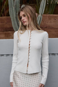 Slim Fit Knit Button Top - RTK1029