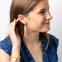 Abbey Tassel Alternating Seed Bead Earrings