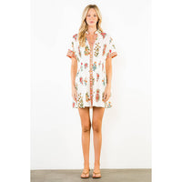 Short Sleeve Floral Pattern Dress