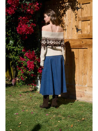 Moon River Midi Denim Skirt