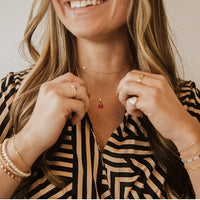 Margot Pink Pendant Necklace Gold Filled