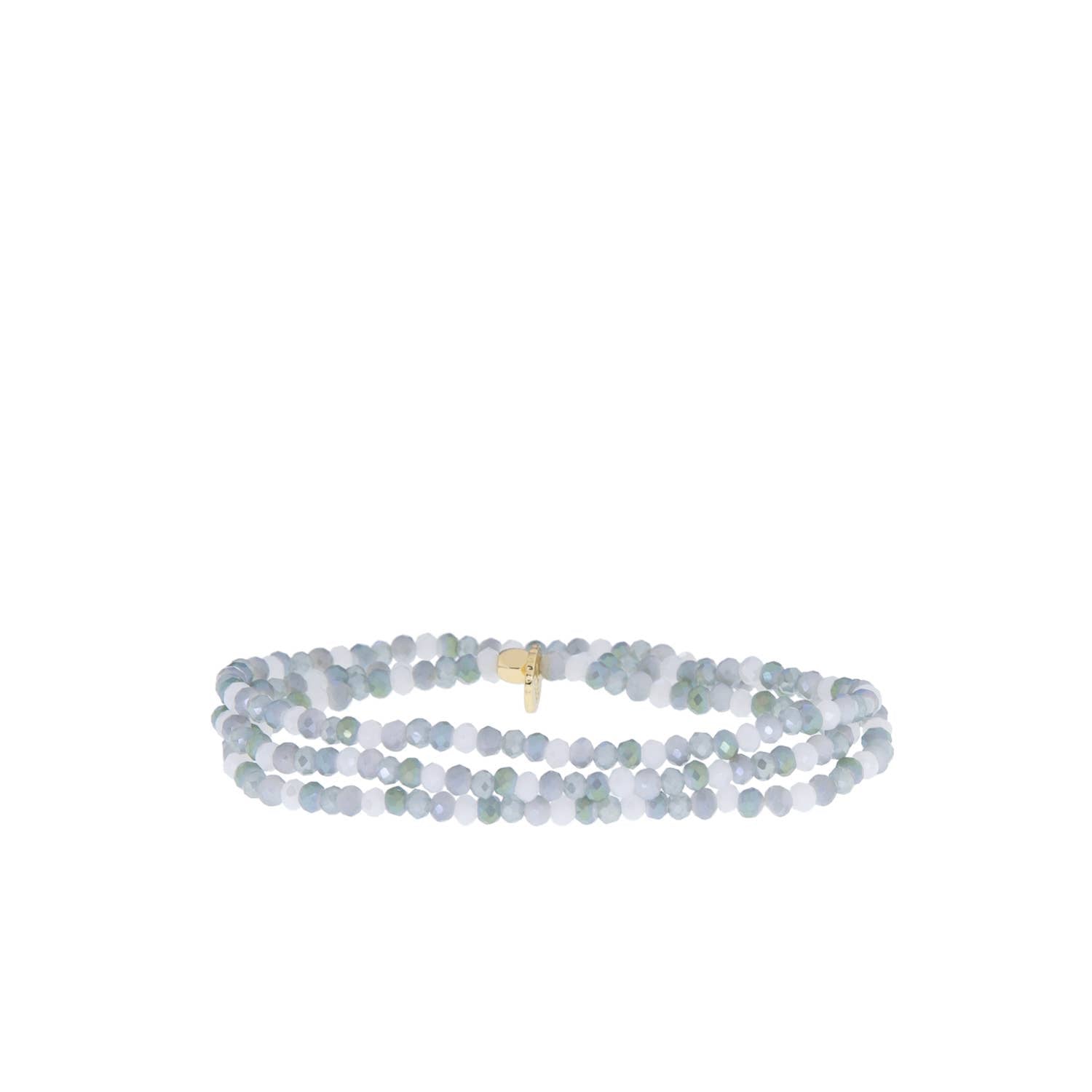 Mini stretch crystal beaded wrap bracelet