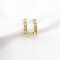 Sparkle Pave Huggie Hoops Earrings Gold Filled