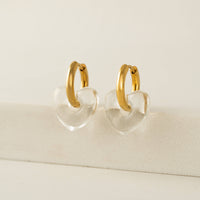 Corazon Hoop Earrings | Gold Hoop Earrings | Drop Earrings