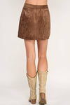 FRONT POCKET SUEDE MINI SKIRT