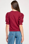 SHORT PUFF SLEEVE SWEATER