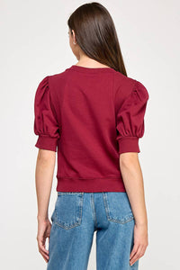 SHORT PUFF SLEEVE SWEATER