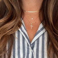 Cross Religious Cz Necklace Gold Filled