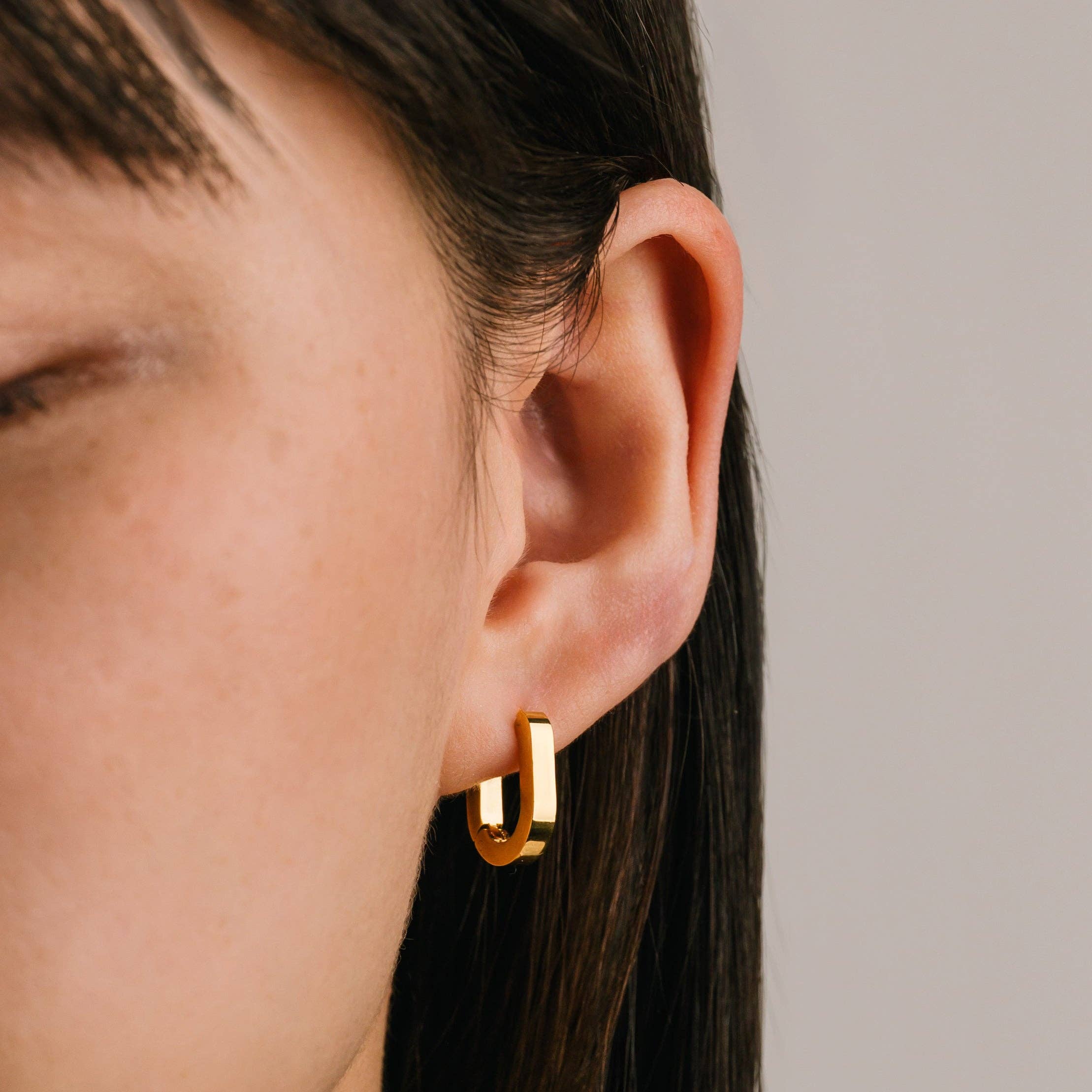 Maya Paperclip Hoop Earrings | Gold Hoops | Waterproof Hoops