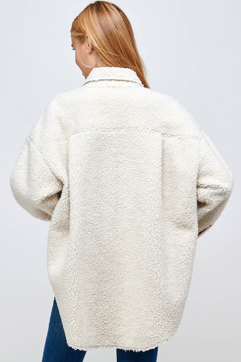 OVERSIZE SHEEP FUR BUTTON JACKET