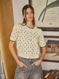 Wool Mix Polka Dot Cardigan