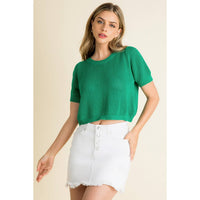 Knit Short Sleeve Sweater Top