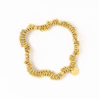 Kate Brass Round And Flat Beads Stretch Bracelet