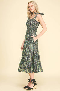 Floral Tiered Midi Dress